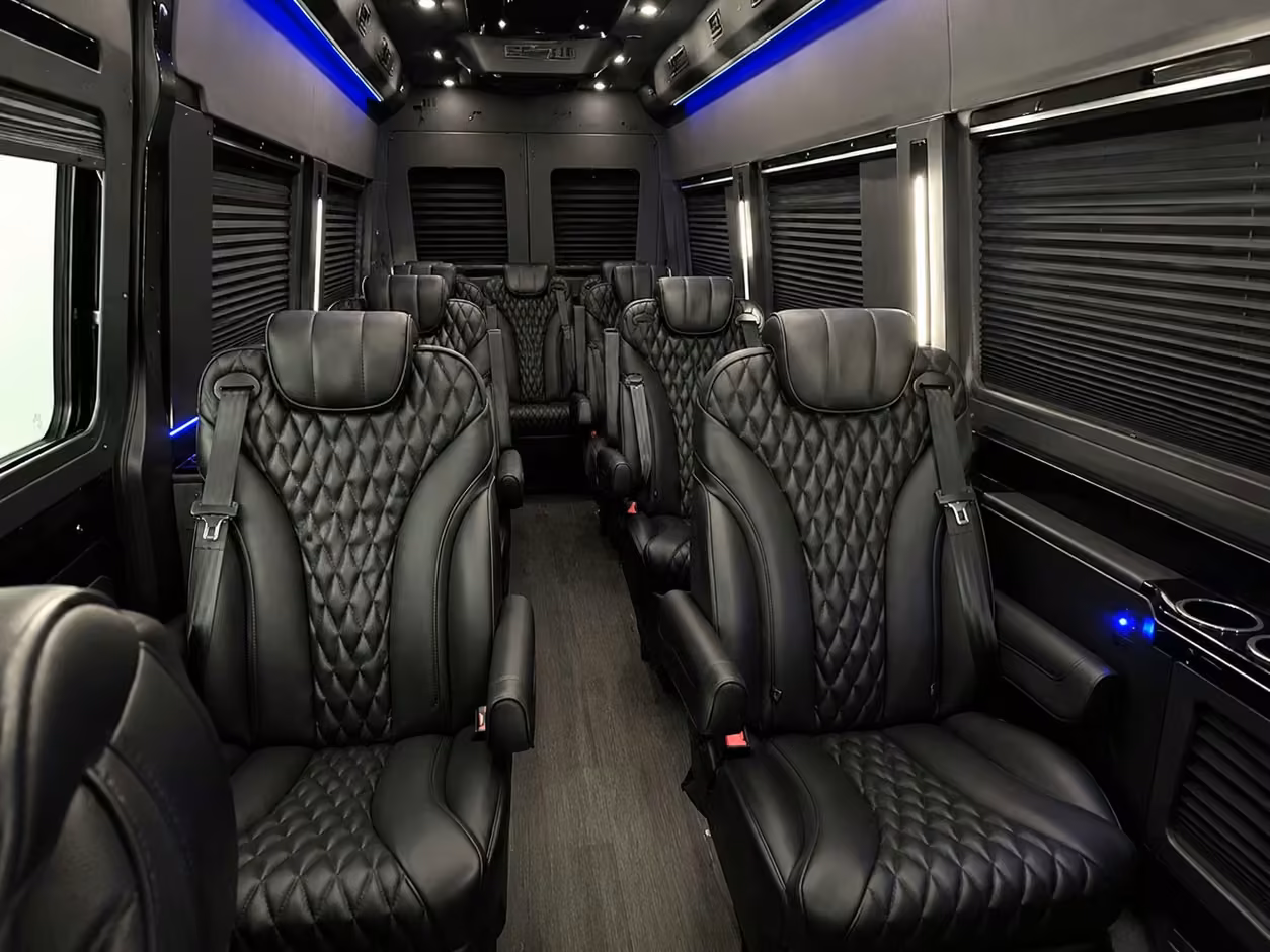 sprinter van rental with driver interior